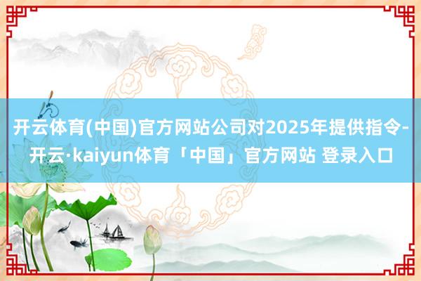 开云体育(中国)官方网站公司对2025年提供指令-开云·kaiyun体育「中国」官方网站 登录入口