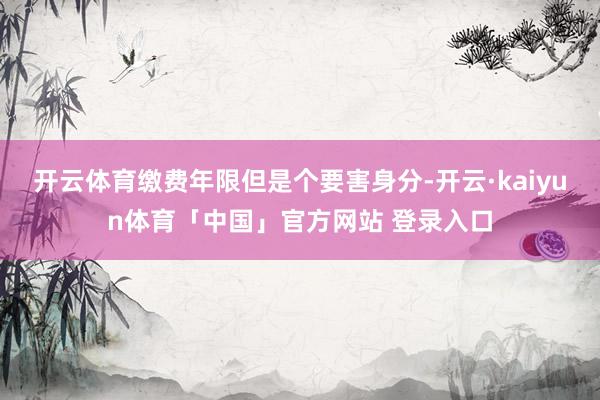开云体育缴费年限但是个要害身分-开云·kaiyun体育「中国」官方网站 登录入口